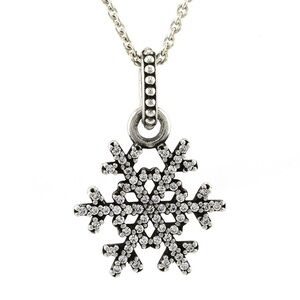 PANDORA Winter Kiss Necklace Pendant Zirconia Stones